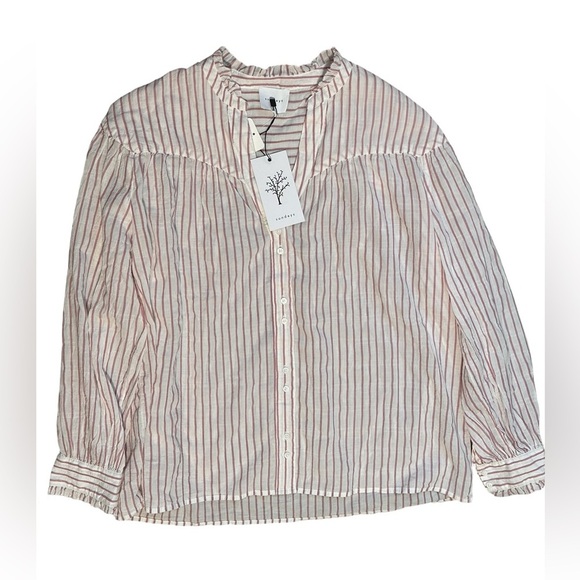 Sundays NWT Blush Stripe Blouse Size Small - Picture 2 of 4